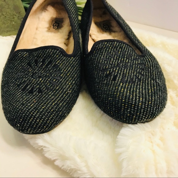 Ugg Green/Gold Tweed Alloway Flats - Picture 4 of 8